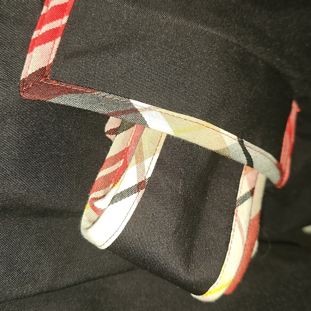 Bandolino Black Trench Coat with Red Trim - Picture 6 of 12